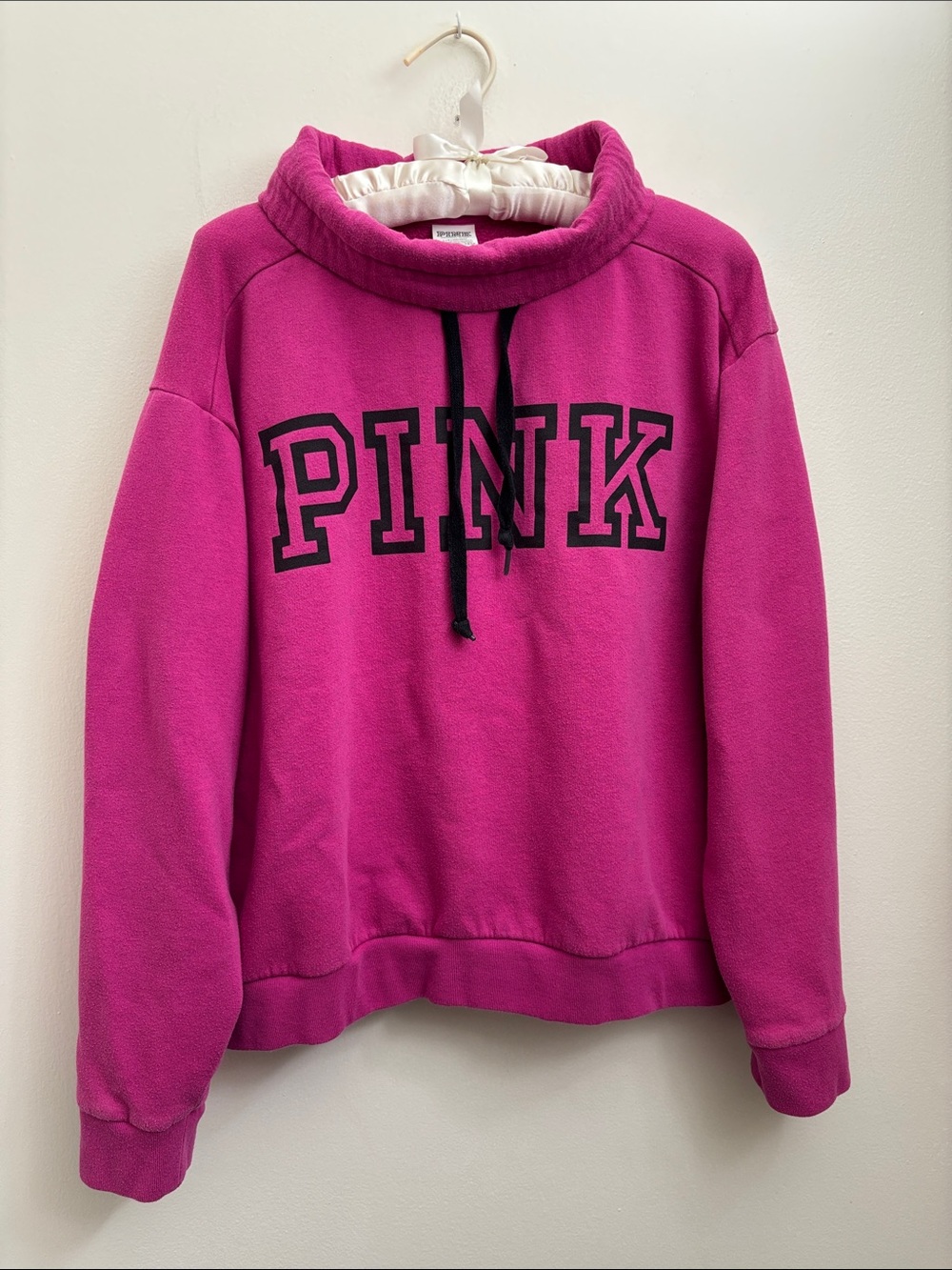 PINK Victoria's Secret Funnel Neck Fleece Sweatshirt - Bright Pink